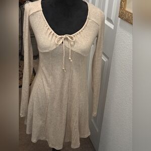 Wild Fable Heathered Cream Mini Dress  Size M